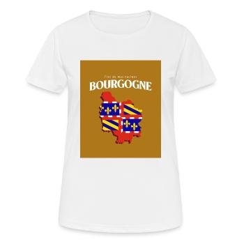 Fier de mes Racines Bourgogne Or - T-shirt respirant Femme - blanc - Devant - AI Model Female 172 dark (172cm)