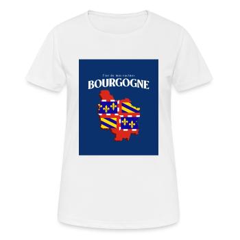 Fier de mes Racines Bourgogne Bleu - T-shirt respirant Femme - blanc - Devant - AI Model Female 172 dark (172cm)