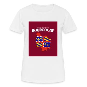 Fier de mes Racines Bourgogne Rouge - T-shirt respirant Femme - blanc - Devant - AI Model Female 172 dark (172cm)
