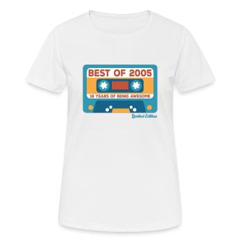 2005 Vintage Vintage Retro Cadeau D’anniversaire - T-shirt respirant Femme - blanc - Devant - AI Model Female 172 dark (172cm)