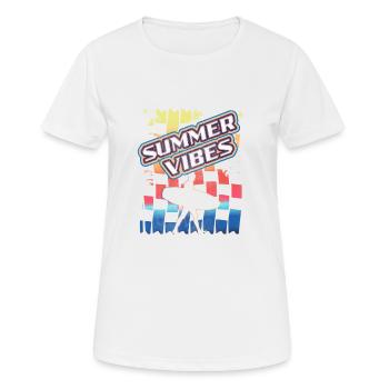 summer vibes Sommer Sonne Strand - Frauen T-Shirt atmungsaktiv - Weiß - Vorne - AI Model Female 172 dark (172cm)
