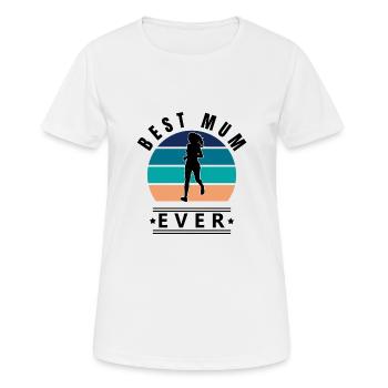 Best Mum Ever Jogging Retro Sunset - Women's Breathable T-Shirt - white - Front - AI Model Female 172 dark (172cm)