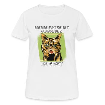 MEINE KATZE IST VERGEBEN - Frauen T-Shirt atmungsaktiv - Weiß - Vorne - AI Model Female 172 dark (172cm)