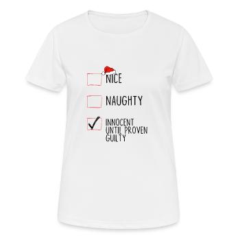 Nice Naughty Innocent Until Proven Guilty - Women's Breathable T-Shirt - white - Front - AI Model Female 172 dark (172cm)