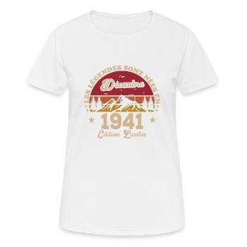 Die Legenden wurden im Dezember 1941 geboren - Frauen T-Shirt atmungsaktiv - Weiß - Vorne - AI Model Female 172 dark (172cm)