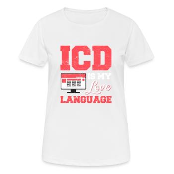 Drôle de codeur médical ICD Medical Coding Medical Bil - T-shirt respirant Femme - blanc - Devant - AI Model Female 172 dark (172cm)