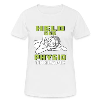 HELD DER PHYSIOTHERAPIE - Frauen T-Shirt atmungsaktiv - Weiß - Vorne - AI Model Female 172 dark (172cm)