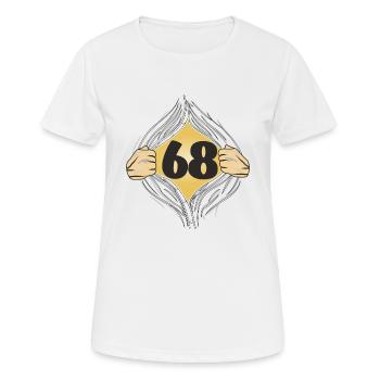 68 SHIRT ON - Women's Breathable T-Shirt - white - Front - AI Model Female 172 dark (172cm)