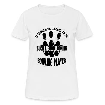 Bowling Skittles, Bowler Skittles, Gift Bowling Ball - Women's Breathable T-Shirt - white - Front - AI Model Female 172 dark (172cm)