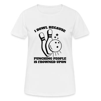 Cadeau de bowling Skittles Bowler Boule de bowling Skittles - T-shirt respirant Femme - blanc - Devant - AI Model Female 172 dark (172cm)