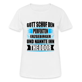 Erzgebirge Mann Namen Sachsen Theodor - Frauen T-Shirt atmungsaktiv - Weiß - Vorne - AI Model Female 172 dark (172cm)