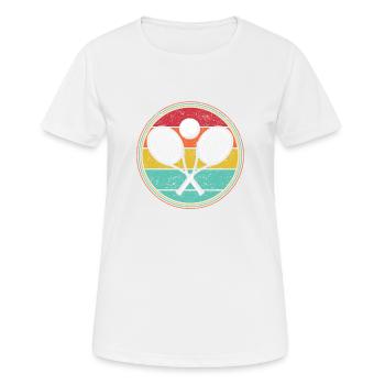 Tennis Player Retro Sunset Racket Ball - Women's Breathable T-Shirt - white - Front - AI Model Female 172 dark (172cm)