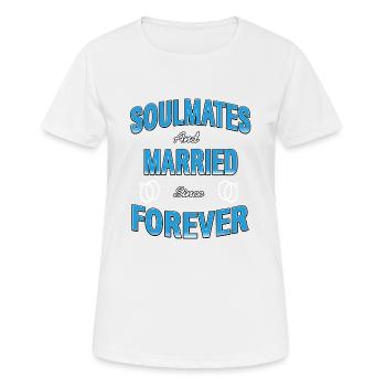 Soulmates & Married Since Forever Cute Retro - Frauen T-Shirt atmungsaktiv - Weiß - Vorne - AI Model Female 172 dark (172cm)