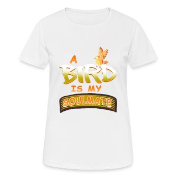 A Bird Is My Soulmate Cute Retro Designs - Frauen T-Shirt atmungsaktiv - Weiß - Vorne - AI Model Female 172 dark (172cm)