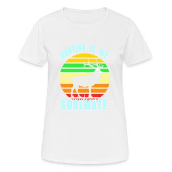 Hunting Is My Soulmate Retro Hunter Designs - Frauen T-Shirt atmungsaktiv - Weiß - Vorne - AI Model Female 172 dark (172cm)