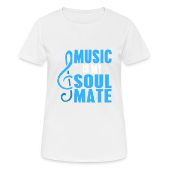 Music Is My Soulmate Retro Music Lover Designs - Frauen T-Shirt atmungsaktiv - Weiß - Vorne - AI Model Female 172 dark (172cm)