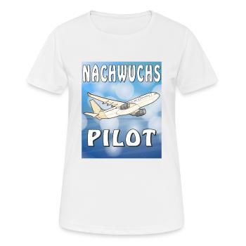 FLUGZEUG NACHWUCHS PILOT - Frauen T-Shirt atmungsaktiv - Weiß - Vorne - AI Model Female 172 dark (172cm)