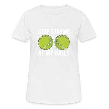 Drôles de joueurs de tennis-entraîneur-fan-gag regards - T-shirt respirant Femme - blanc - Devant - AI Model Female 172 dark (172cm)