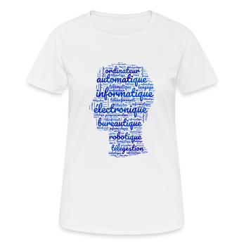 Computer synonym - T-shirt respirant Femme - blanc - Devant - AI Model Female 172 dark (172cm)