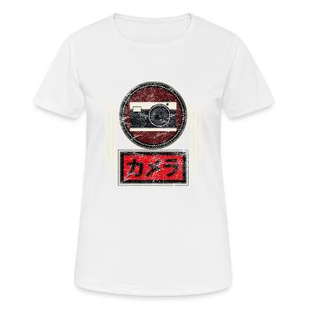 Vintage Japanese Analog SLR Camera Film Retro Phot - Women's Breathable T-Shirt - white - Front - AI Model Female 172 dark (172cm)