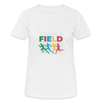 Runner Running Sport Spiel Leichtathletik - Frauen T-Shirt atmungsaktiv - Weiß - Vorne - AI Model Female 172 dark (172cm)