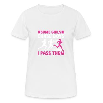 Some Girl Chase Boys Runner Running Girl Track Und - Frauen T-Shirt atmungsaktiv - Weiß - Vorne - AI Model Female 172 dark (172cm)