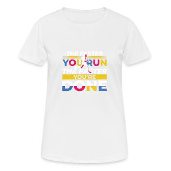 Plus vite vous courez Athlétisme coureurs - T-shirt respirant Femme - blanc - Devant - AI Model Female 172 dark (172cm)
