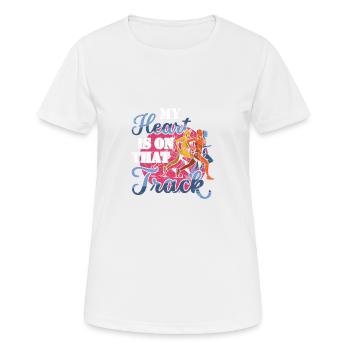 Mein Herz Ist Auf Dieser Strecke Läufer - Frauen T-Shirt atmungsaktiv - Weiß - Vorne - AI Model Female 172 dark (172cm)