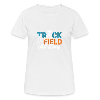 Läufer Leichtathletik Den Ganzen Tag Laufen - Frauen T-Shirt atmungsaktiv - Weiß - Vorne - AI Model Female 172 dark (172cm)