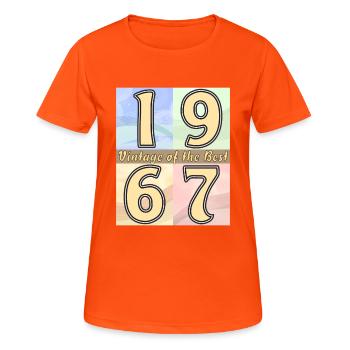 BIRTHDAY YEAR 1967 - Women's Breathable T-Shirt - neon orange - Front - AI Model Female 172 dark (172cm)