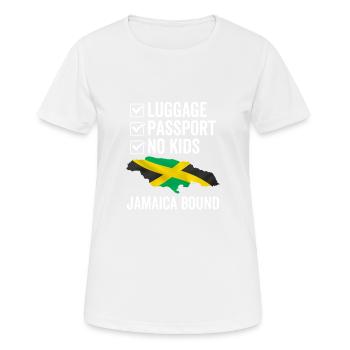 Luggage Passport No Kids Jamaica Bound - Women's Breathable T-Shirt - white - Front - AI Model Female 172 dark (172cm)