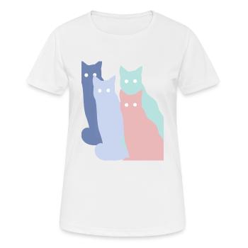 Chats pastels - T-shirt respirant Femme - blanc - Devant - AI Model Female 172 dark (172cm)