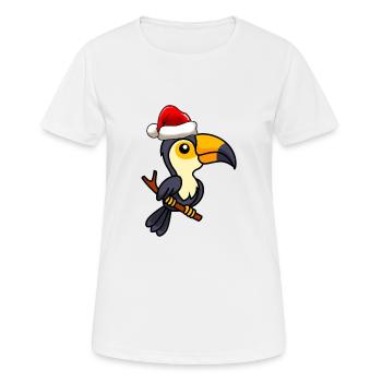 Toucan Comic Christmas - T-shirt respirant Femme - blanc - Devant - AI Model Female 172 dark (172cm)
