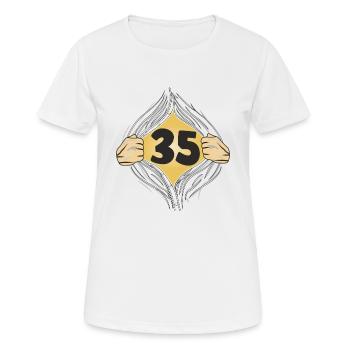 35 PUT ON SHIRT - Women's Breathable T-Shirt - white - Front - AI Model Female 172 dark (172cm)