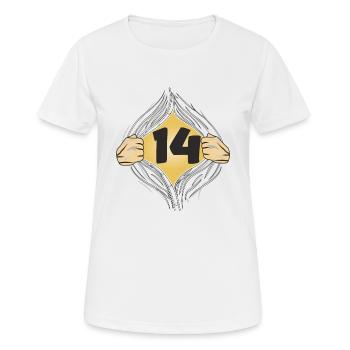 14 PUT ON SHIRT - Women's Breathable T-Shirt - white - Front - AI Model Female 172 dark (172cm)