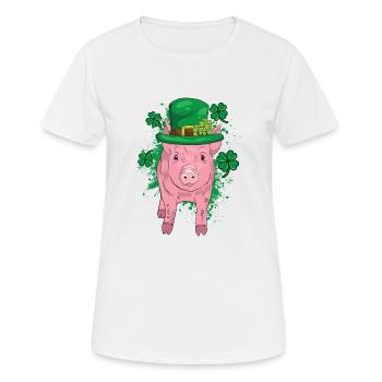 Glücksschwein Silvester - Frauen T-Shirt atmungsaktiv - Weiß - Vorne - AI Model Female 172 dark (172cm)