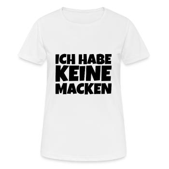 Ich habe keine Macken - Frauen T-Shirt atmungsaktiv - Weiß - Vorne - AI Model Female 172 dark (172cm)