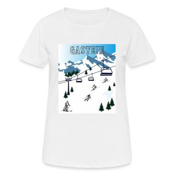 SCHI FAHREN GASTEIN - Frauen T-Shirt atmungsaktiv - Weiß - Vorne - AI Model Female 172 dark (172cm)