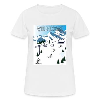 SCHI FAHREN WILDKOGEL - Frauen T-Shirt atmungsaktiv - Weiß - Vorne - AI Model Female 172 dark (172cm)
