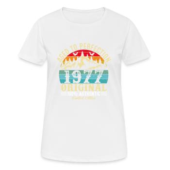 Aged to perfection 1977 Original - Women's Breathable T-Shirt - white - Front - AI Model Female 172 dark (172cm)