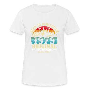 Aged to perfection 1979 Original - Women's Breathable T-Shirt - white - Front - AI Model Female 172 dark (172cm)