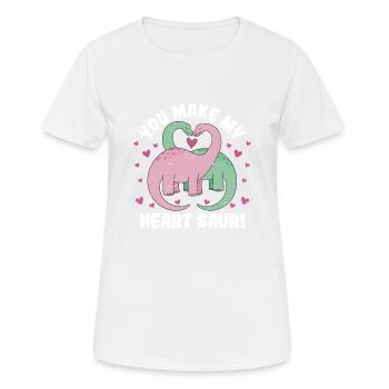Ils rendent mon cœur aigre mignon dinosaure - T-shirt respirant Femme - blanc - Devant - AI Model Female 172 dark (172cm)