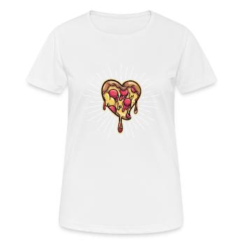 Pepperoni Pizza Herz Valentinstag Italienisch Esse - Frauen T-Shirt atmungsaktiv - Weiß - Vorne - AI Model Female 172 dark (172cm)