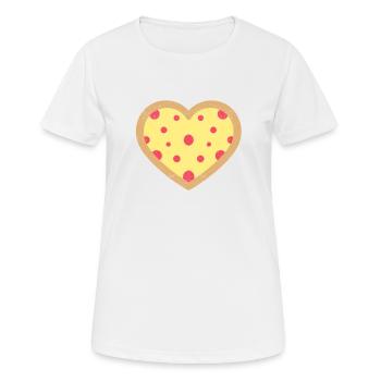 Pepperoni Pizza Herz Valentinstag Italienisch Esse - Frauen T-Shirt atmungsaktiv - Weiß - Vorne - AI Model Female 172 dark (172cm)