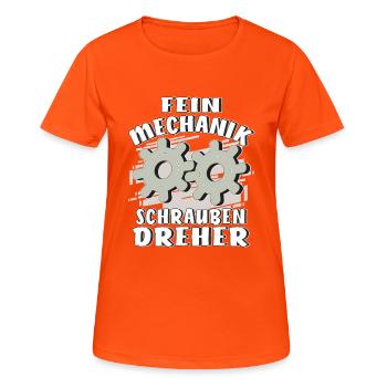 FEINMECHANIK SCHRAUBEN DREHER - Frauen T-Shirt atmungsaktiv - Neonorange - Vorne - AI Model Female 172 dark (172cm)
