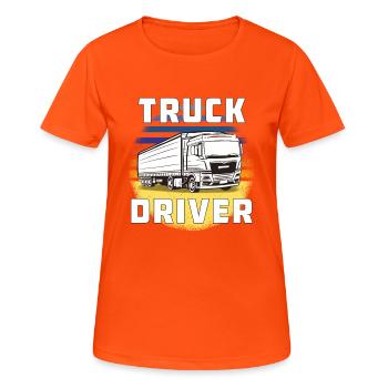 VRACHTWAGENCHAUFFEUR - Vrouwen T-shirt ademend actief - neonoranje - Voor - AI Model Female 172 dark (172cm)