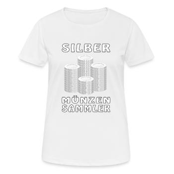 GELD SILBER MÜNZEN - Frauen T-Shirt atmungsaktiv - Weiß - Vorne - AI Model Female 172 dark (172cm)