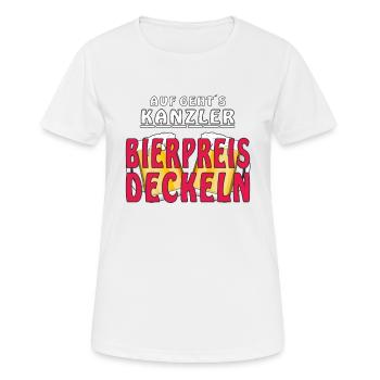 AUF GEHTS KANZLER BIERPREIS DECKELN - Frauen T-Shirt atmungsaktiv - Weiß - Vorne - AI Model Female 172 dark (172cm)