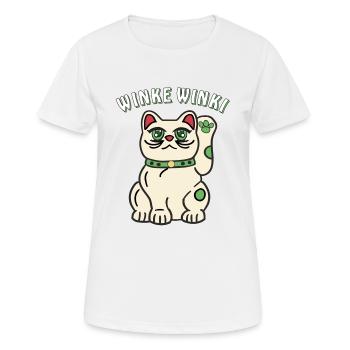 KATZE WINKE WINKI - Frauen T-Shirt atmungsaktiv - Weiß - Vorne - AI Model Female 172 dark (172cm)