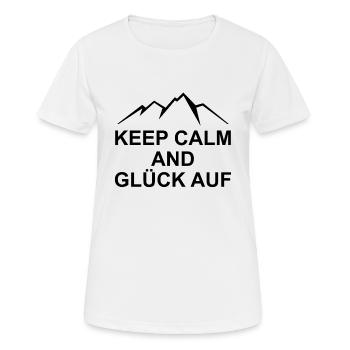 Erzgebirge Ruhe bewahren - Frauen T-Shirt atmungsaktiv - Weiß - Vorne - AI Model Female 172 dark (172cm)